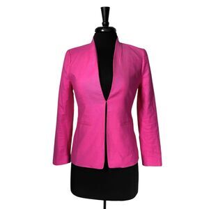J.Crew Women’s Size 2 Hot Pink Twill Blazer Jacket Tailored Preppy Workwear